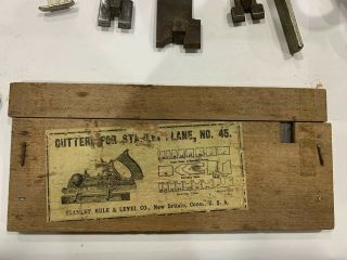 Vintage Stanley No.  45 Hand Plane And Cutters 4