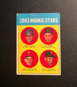Vintage 1963 Topps Baseball Card 553 Willie Stargell Rookie Vg