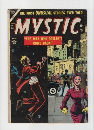 Mystic 34 Vintage Marvel Atlas Comic Pre - Hero Horror Golden Age 10c