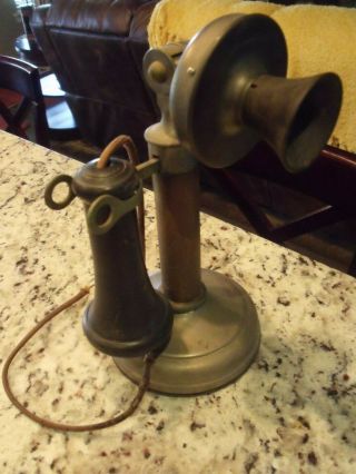 Antique Vintage Candlestick Telephone Kellogg Chicago 1901 7