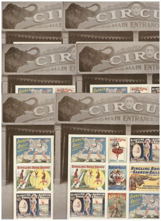 Us Scott 4905b M/nh Ringling Bros Vintage Circus Posters X6 Imperf Sheets