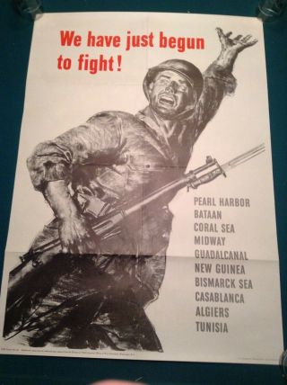 Wwii Poster 1943 G.  I.  Gun Bayonet Pearl Harbor Casablanca