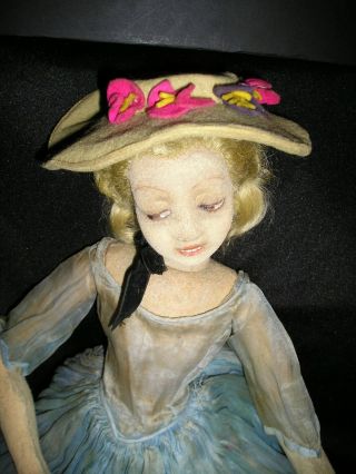 Rare Early 1920 ' s Lenci Boudoir Lady 25 inches tall Dudovich face 7