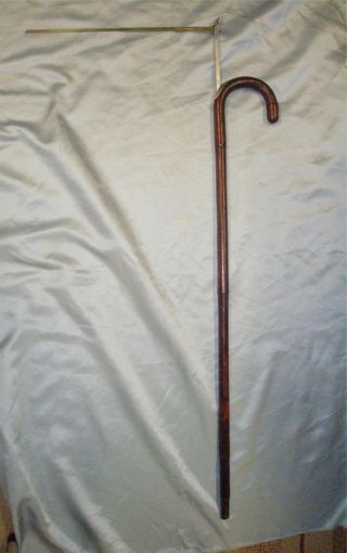 Georgian Leather " Swaine & Adeney " Hallmarked Silver 1950 Horse Measuring Stick.
