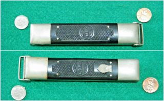 Vtg Sheath Hunt Blade 1920 - 30 Usa " Neft Safety Knife " Orig Pocket Hard Fold Case