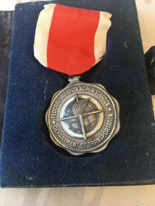 Faa Dot Vintage Sterling Silver Medal For Distinguished Service