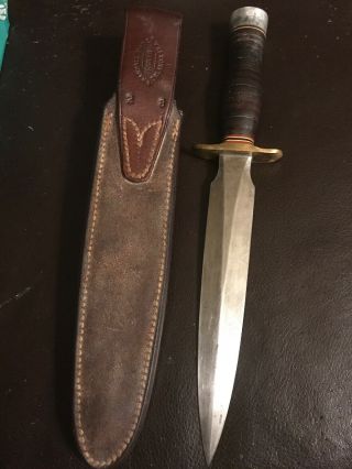 Antique Vietnam Era Randall Custom 2 - 8 Fighting Stiletto Knife USA W/orig Sheath 2