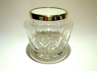 Large Vintage Framecraft Hand Cut Lead Crystal Jar With Frame Lid.  Made In Uk