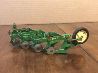 Vintage Ertl Eska John Deere 4 Bottom 3pt Mounted Plow Farm Toy Made Usa Classic