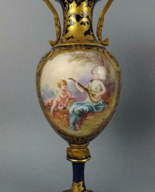 Fine Antique French Porcelain & Ormulo Mounted Sevres Vases.  circa 19c 3