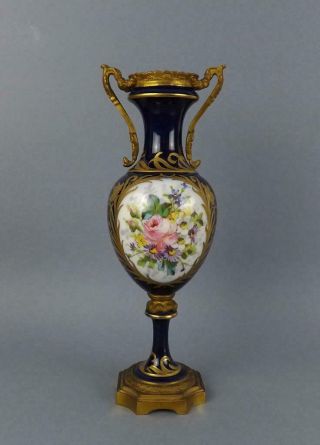 Fine Antique French Porcelain & Ormulo Mounted Sevres Vases.  circa 19c 7