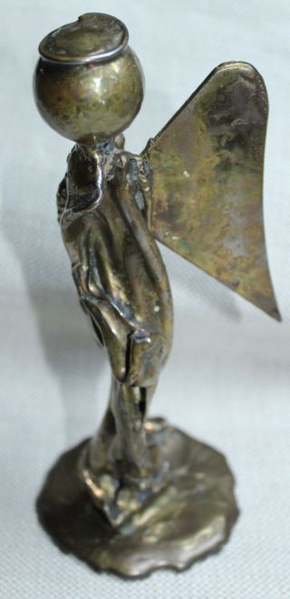 Mid Century Modern Brutalist Sculpture Metal Statue Study 8.  5 "