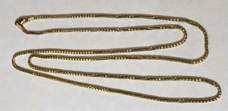 14K ITALY YELLOW GOLD BOX SQUARE LINK CHAIN NECKLACE 1.  4MM 27.  5 