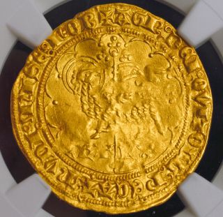 1380,  Royal France,  Charles Vi.  Rare Gold Agnel (lamb Of God) Coin.  Ngc Au - 58