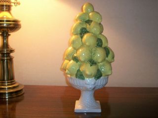 Vintage Ceramic Lemon Topiary Tree Hand Painted - Italy