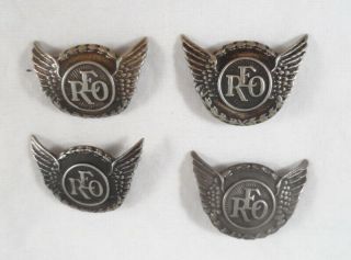 4 Vintage Reo Motor Car Company Winged Embossed Emblems