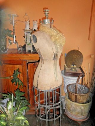 Antique Dress Form Vintage Store Display Mannequin Stand Or Countertop