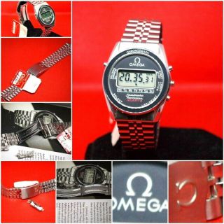 Rare For Omega Lcd Speedmaster 1620 Chronograph Watch Bracelet,  Moon Model