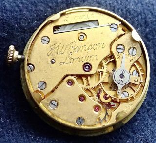 Smiths De Luxe Gents J.  W.  Benson Wristwatch Movement Circa 1950`s