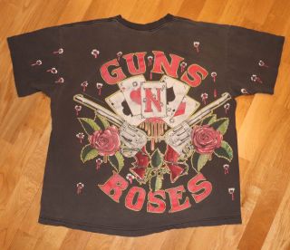 1991 GUNS N ' ROSES vtg rare rock concert tour t - shirt (XL) 90 ' s All - Over - Print 2
