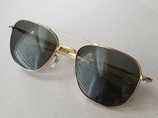 ✓ Vintage Randolph Engineering U.  S.  A.  Aviator Sunglasses 5 1/2 Goldtone