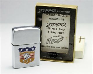 Vintage ® ZIPPO III Collector ' s Lighter - River Division 574 Vietnam - w/ Box 2