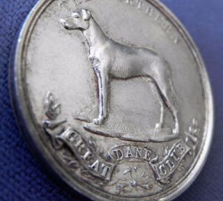 Art Deco Sterling Silver Northern Great Dane Club Watch Fob Awards Medal 1924 7