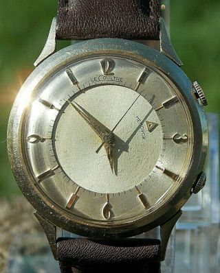 Vintage Lecoultre 17 Jewel Cal K814 10k Gf Memovox Alarm Wrist Watch