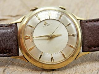 Vintage LeCoultre 17 jewel Cal K814 10K GF Memovox Alarm wrist watch 2