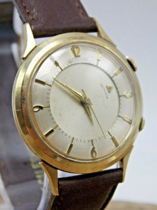 Vintage LeCoultre 17 jewel Cal K814 10K GF Memovox Alarm wrist watch 4