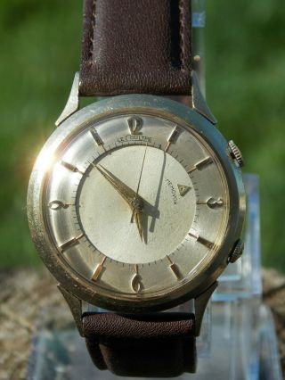 Vintage LeCoultre 17 jewel Cal K814 10K GF Memovox Alarm wrist watch 6
