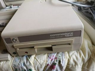 Vintage Commodore 128 Computer 1541 disk drive mps802 printer 1084 Monitor Disks 6