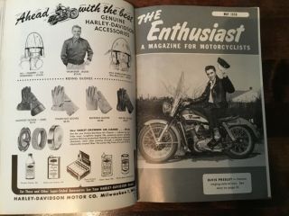 1956 Harley Davidson Motorcycle Enthusiast 12 issues book,  inc Elvis May issue 2