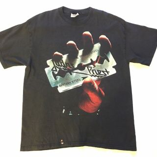Judas Priest Band Shirt Size Large Heavy Metal British Steel 1980 Vintage.