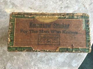 Vintage KENNESAW SMOKER Marietta Cigar Factory Wooden Cigar Box Georgia 3