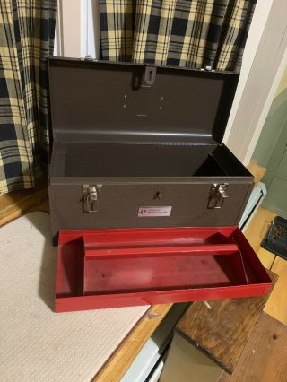 Vintage Lawson Products Toolbox In Near With Red Tray