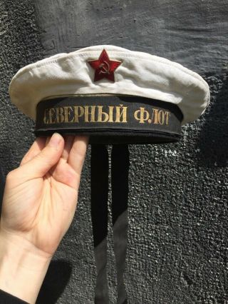 Ww2 Type Rkka Red Army Soviet Naval Cap,  With Summer Cover,  Bezkozyrka