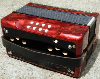 Vintage Hohner Erica Diatonic Accordion in C/F Made in Germany 5