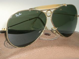 Circa 1980s Vintage B&l Ray - Ban Gep Arista G15 Glass Shooting Aviator Sunglasses