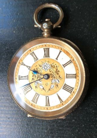 Exquisite Ladies Antique Swiss Silver Fob / Pocket Watch Running 935