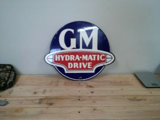 Rare GM Hydramatic Porcelain Sign - 2