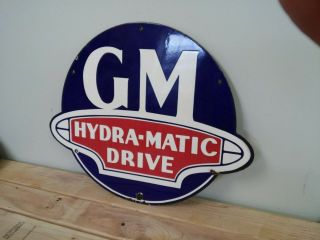 Rare GM Hydramatic Porcelain Sign - 9