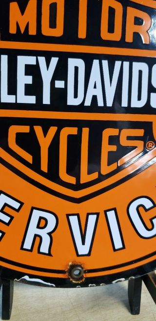 HARLEY DAVIDSON MOTORCYCLES SALES porcelain sign vintage DEALER motor oil 5