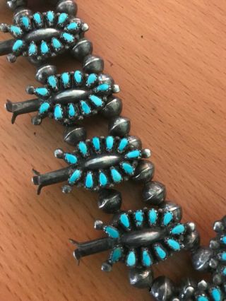 Vintage Navajo Necklace and Earrings Set - Sterling Silver and Turquoise 6