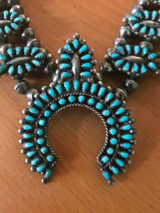Vintage Navajo Necklace and Earrings Set - Sterling Silver and Turquoise 8