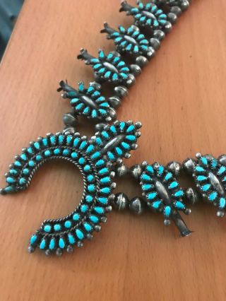 Vintage Navajo Necklace and Earrings Set - Sterling Silver and Turquoise 9