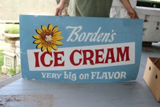 Large Vintage 1950 ' s Borden ' s Elsie The Cow Ice Cream Milk 44 