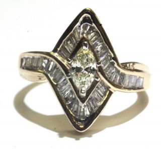 10k Yellow Gold.  77ct Marquise Diamond Ladies Engagement Ring 4.  6g Vintage