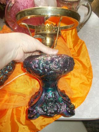Fenton made for Levay Amethyst Carnival Glass GWTW Lamp (rare) 6