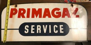 Primagaz - French Vintage Double Sided Enamel Sign From The 1950s
